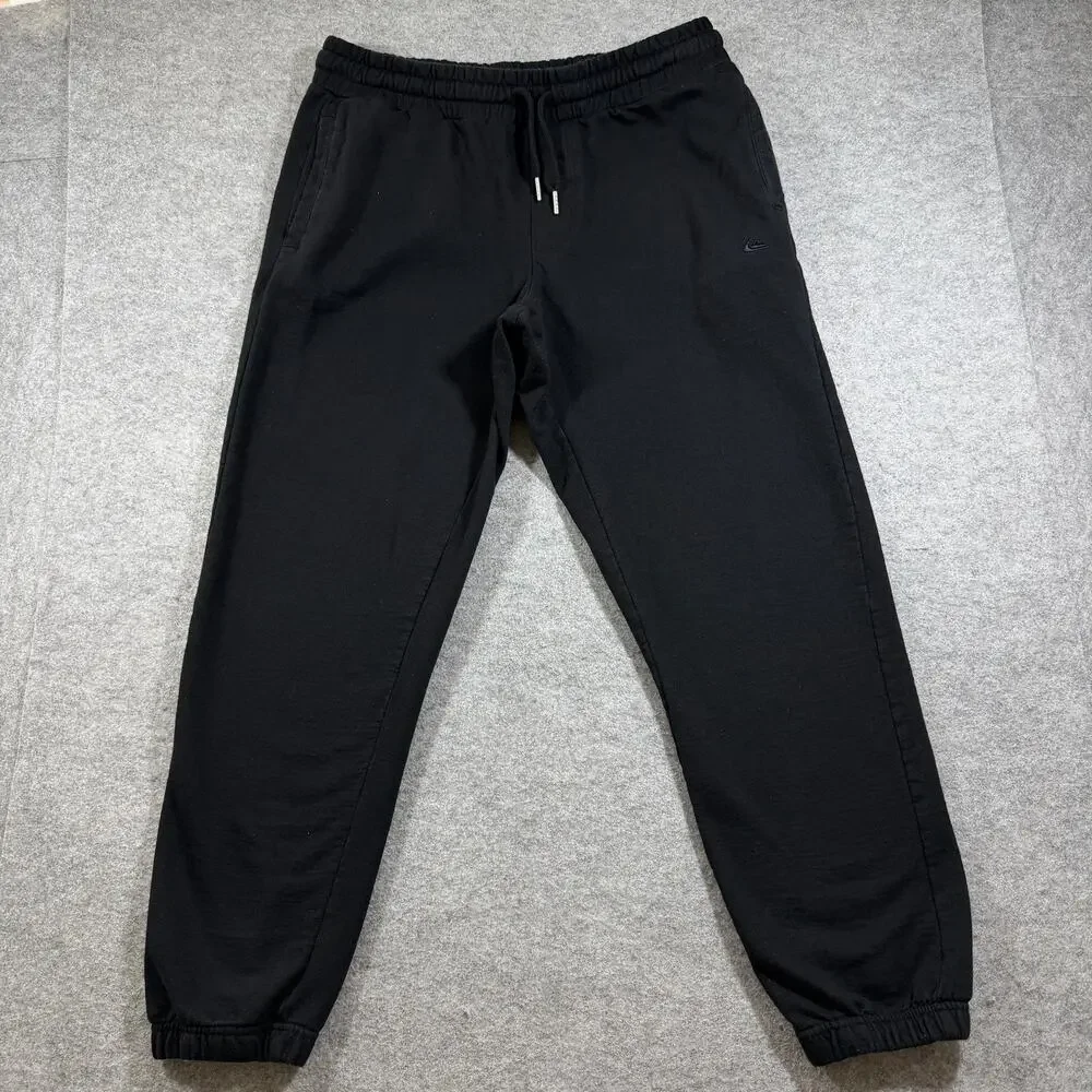 Quiksilver Joggers Mens M Black Drawstring Lounge Pants Streetwear Casual